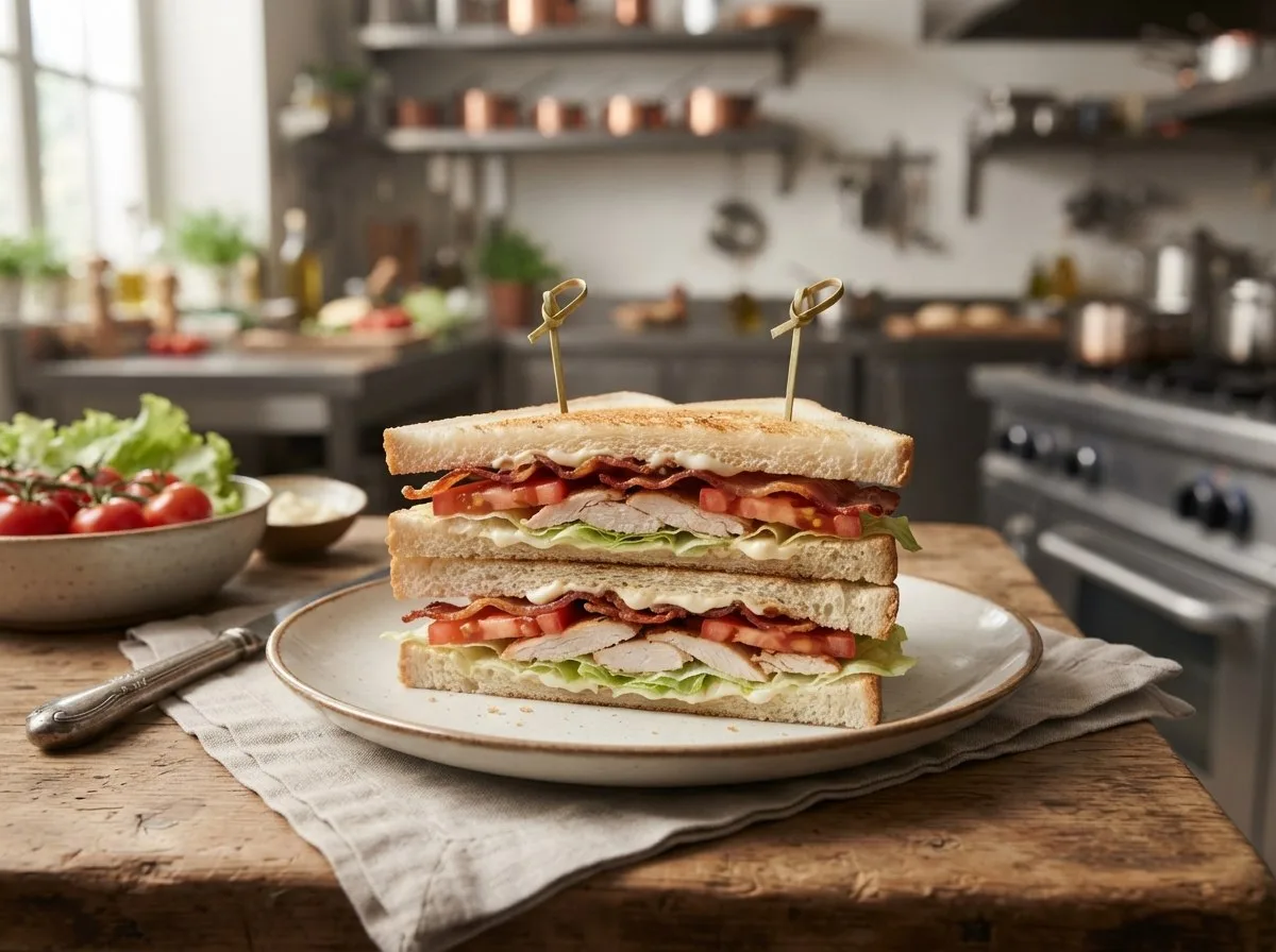 Incisione storica o foto vintage di un club sandwich